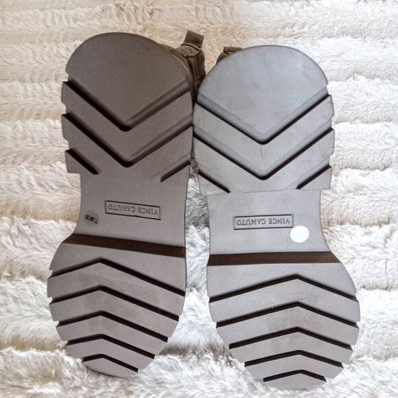 NWOT Vince Camuto Moto Boots Size 7.5 Brown Suede Zipper Neframes Ankle Bootie - Picture 8 of 8